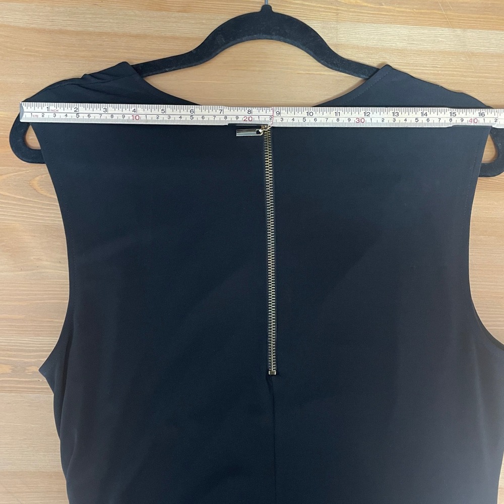 VICTORIAS SECRET Black Sleeveless Draped Sheath Stretch Dress L Cocktail Party - Picture 13 of 15